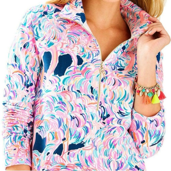 Lilly Pulitzer Other - Lilly Pulitzer Skippy Pop Over Half Zip Jacket size Small